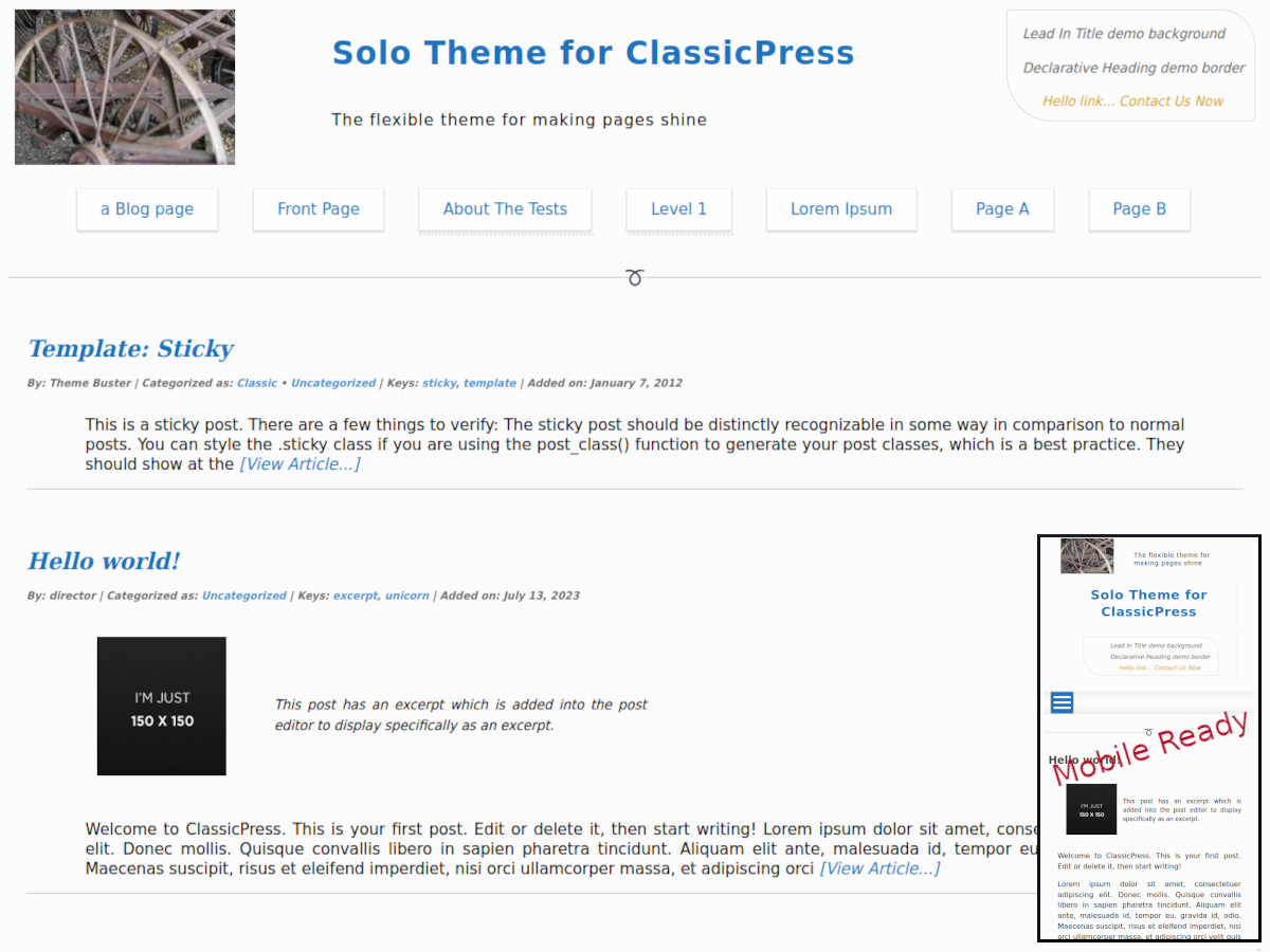 Solo | ClassicPress Theme